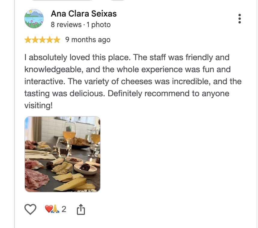 Avaliação 5 estrelas de Ana Clara Seixas no Google